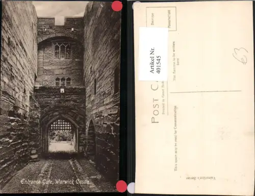 401545,England Warwick Castle Entrance Gate Burg Tor