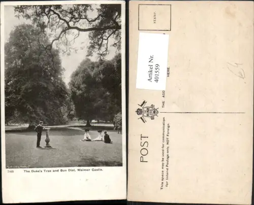 401559,England Kent Walmer Castle Dukes Trees and Sun Dial Sonnenuhr