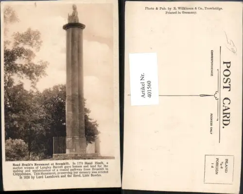 401560,England Bremhill Maud Heaths Monument Säule