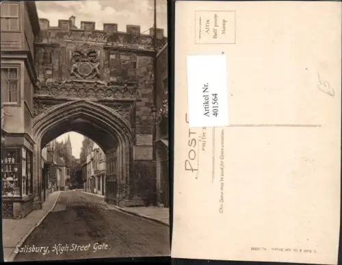 401564,England Salisbury High Street Gate Straßenansicht Tor