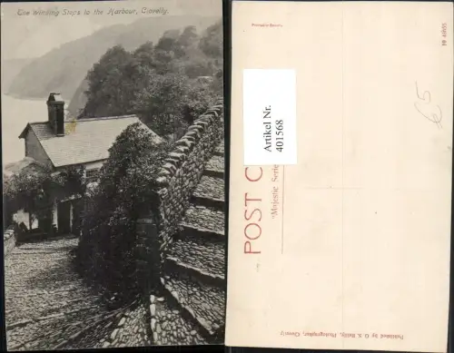 401568,England Clovelly Winding Steps to the Harbour Stiegen