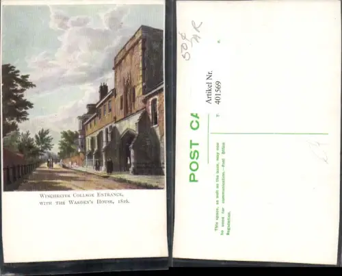 401569,England Winchester College Entrance with the Wardens House Schule