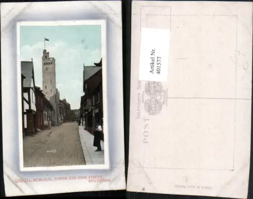 401577,England Knutsford Gaskell Memorial Tower and King Street Straßenansicht Passepartout