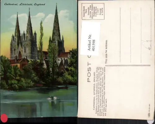401598,England Lichfield Cathedral Kirche