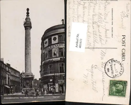 401611,England London Monument Säule