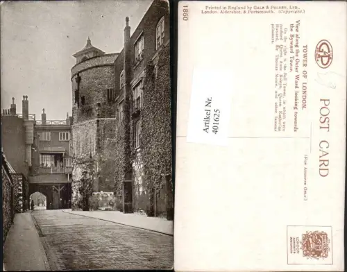 401625,England Tower of London View along the Outer Ward Byward Tower Tor