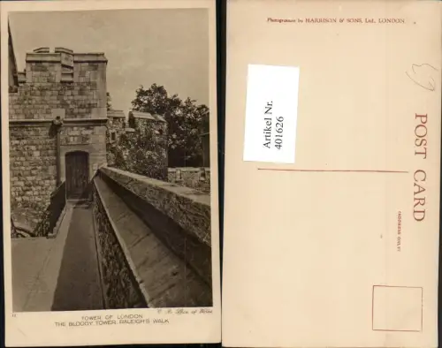 401626,England Tower of London Bloody Tower Raleighs Walk Burg