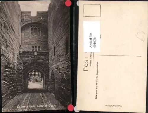 401636,England Warwick Castle Entrance Gate Burg Tor