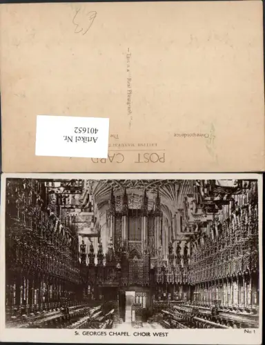 401652,England Windsor St. Georges Chapel Choir Kirche Innenansicht Chor Orgel