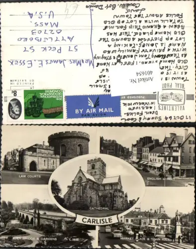 401654,England Carlisle Cathedral Law Courts Eden Bridge and Garden Town Hall Mehrbildkarte
