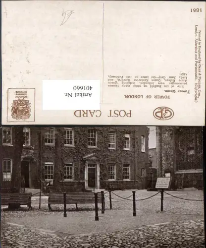 401660,England Tower of London Tower Green Platz