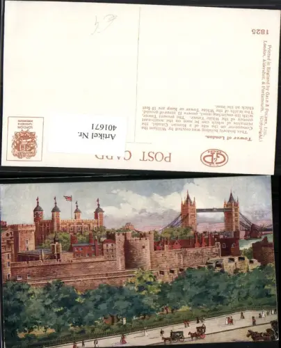 401671,Künstler AK England Tower of London Burg Brücke