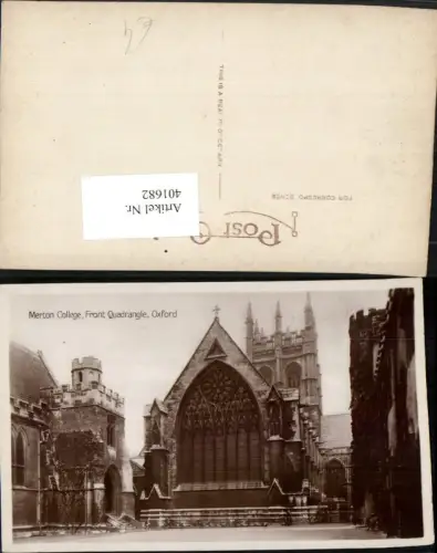 401682,England Oxford Merton College Front Quadrangle Schule Kirche