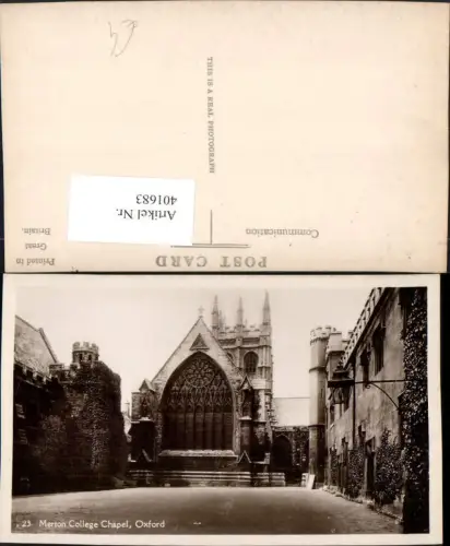 401683,England Oxford Merton College Chapel Schule Kirche