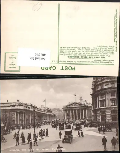 401740,England London Bank and Royal Exchange Börse Straßenansicht