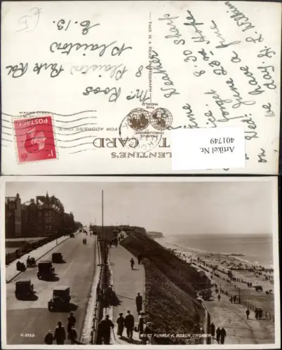 401749,England Cromer West Parade and Beach Strand