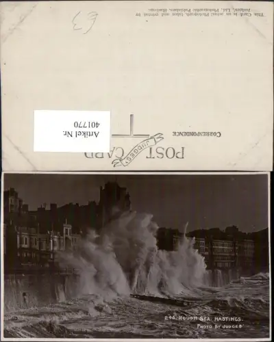401770,England Hastings Rough Sea Teilansicht Brandung
