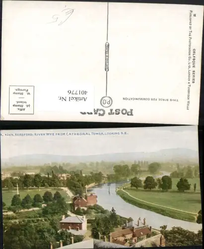 401776,England Hereford River Wye from Cathedral Tower Fluss