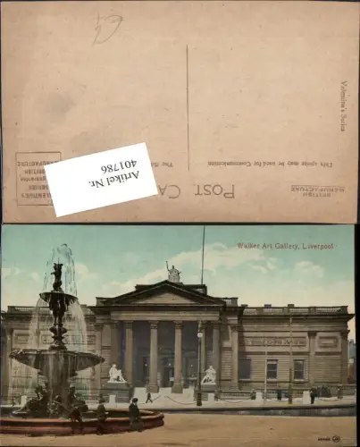 401786,England Liverpool Walker Art Gallery Gebäude Brunnen