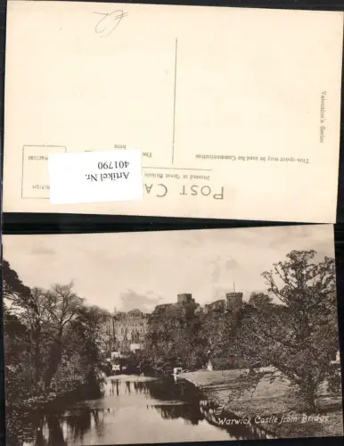 401790,England Warwick Castle from Bridge Burg