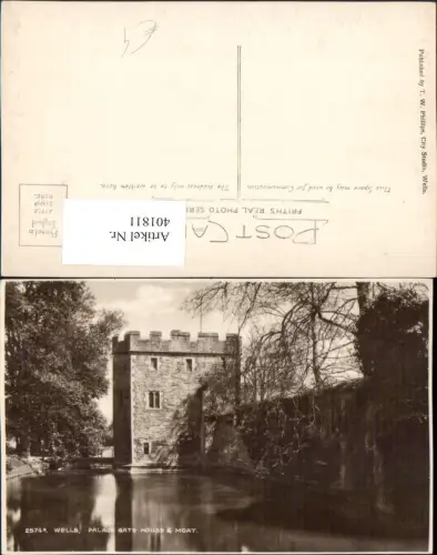401811,England Wells Palace Gate House and Moat Turm