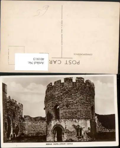 401813,England Ludlow Castle Norman Chapel Burg Turm