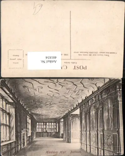 401834,England Bakewell Haddon Hall Ballroom Landhaus Innenansicht