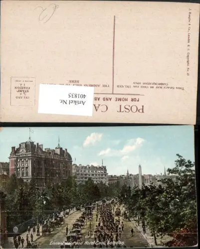 401835,England London Embankment and Hotel Cecil
