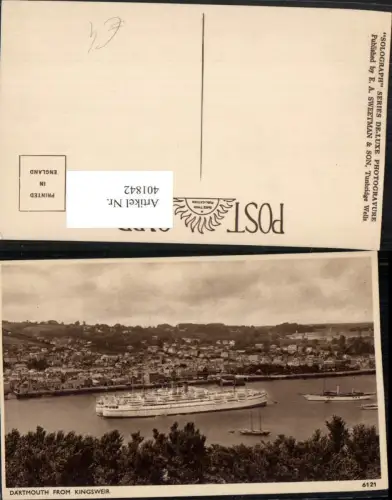 401842,England Dartmouth from Kingsweir Totale Dampfer Schiff