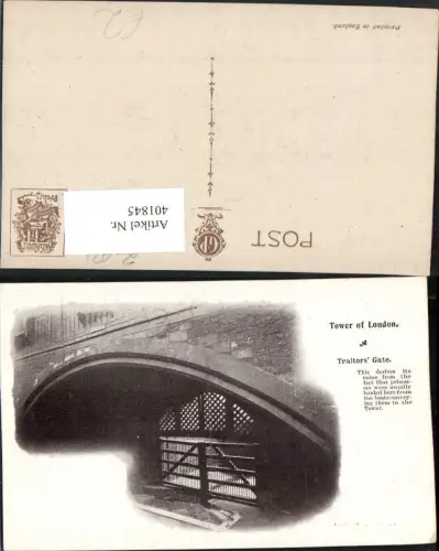 401845,England Tower of London Traitors Gate Wassertor