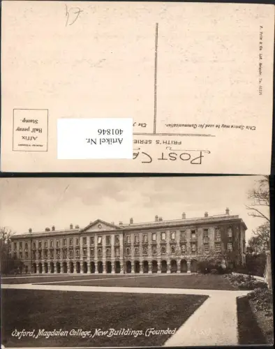 401846,England Oxford Magdalen College New Buildings Schule