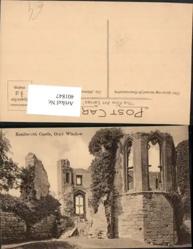 401847,England Kenilworth Castle Oriel Window Ruine