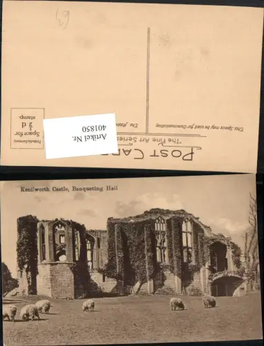 401850,England Kenilworth Castle Banqueting Hall Ruine Schafe