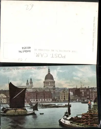 401854,England London St. Pauls Cathedral from the Thames Kirche Boote