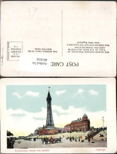401856,England Blackpool from the Beach Turm Strand