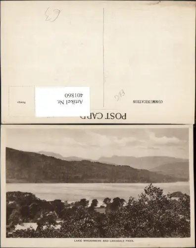 401860,England Lake Windermere and Langdale Pikes See Bergkulisse