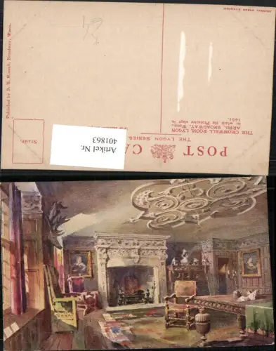 401863,Künstler AK England Braodway Lygon Arms Cromwell Room Innenansicht