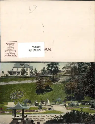 401866,England Liverpool Chester Rock Springs Park Flower Clock and Gold Fish Pono Blumenuhr