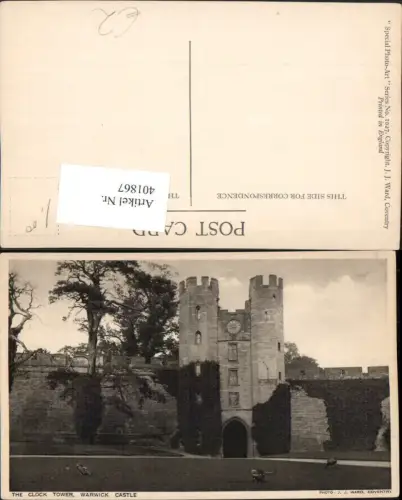 401867,England Warwick Castle Clock Tower Uhrturm