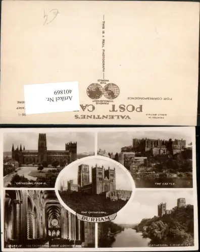 401869,England Durham Cathedral Castle Kirche Burg Mehrbildkarte