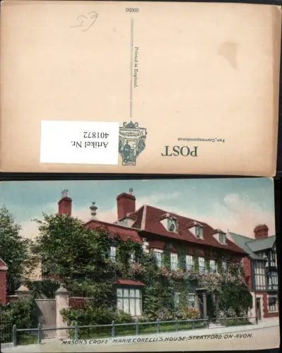 401872,England Stratford-on-Avon Masons Croft Marie Corellis House