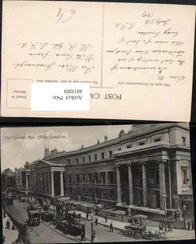 401880,England London General Post Office Postamt Gebäude