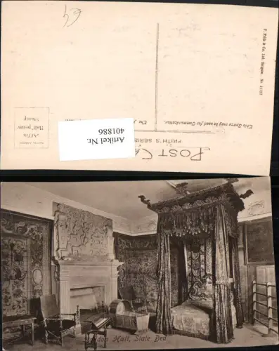 401886,England Bakewell Haddon Hall State Bed Schlafzimmer Innenansicht