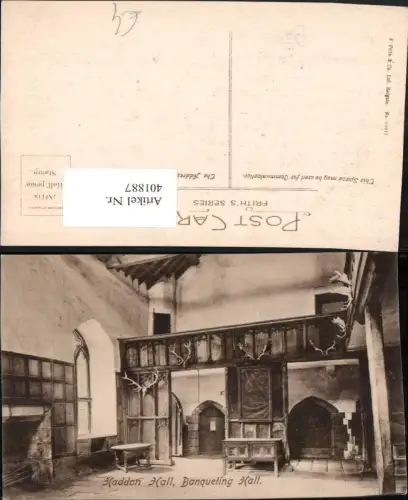 401887,England Bakewell Haddon Hal Banqueting Hall Innenansicht