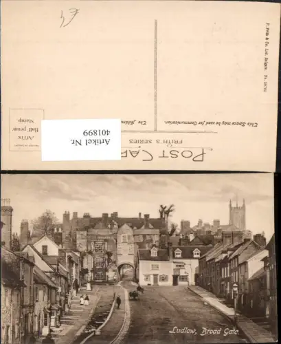 401899,England Ludlow Broad Gate Teilansicht Tor