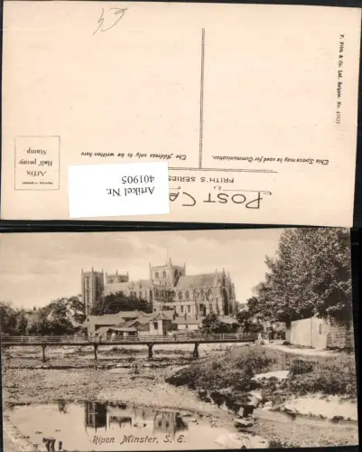 401905,England Ripon Minster Kirche Brücke