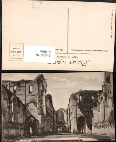 401906,England Fountains Abbey Nave West Abtei Ruine