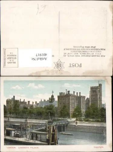 401917,England London Lambeth Palace Palast Anlegestelle