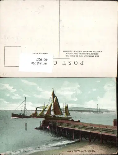 401927,England Fleetwod Ferry Landungsplatz Dampfer Segelboot