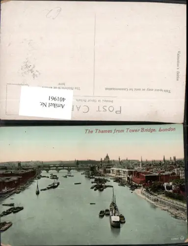 401961,England London Thames from Tower Bridge Fluss Dampfer Boote